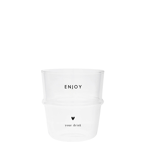 Wasserglas "Enjoy your drink" (schwarz)